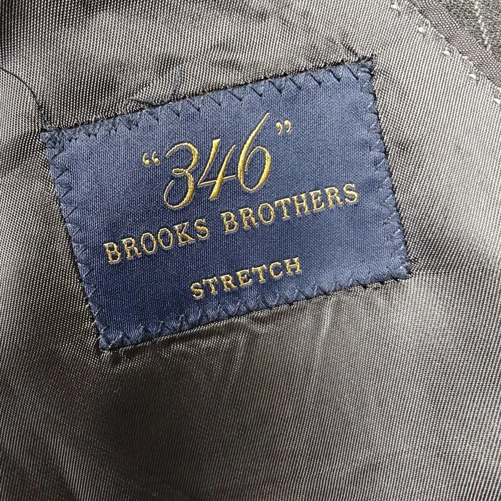 Brooks‎ Brothers Blazer Mens 44L Gray Wool Pinstripe Stretch Sport Coat Jacket